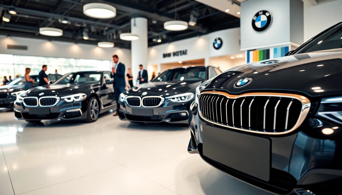 BMW kaufen in einer freundlichen Autohandlung, die verschiedene Modelle präsentiert.