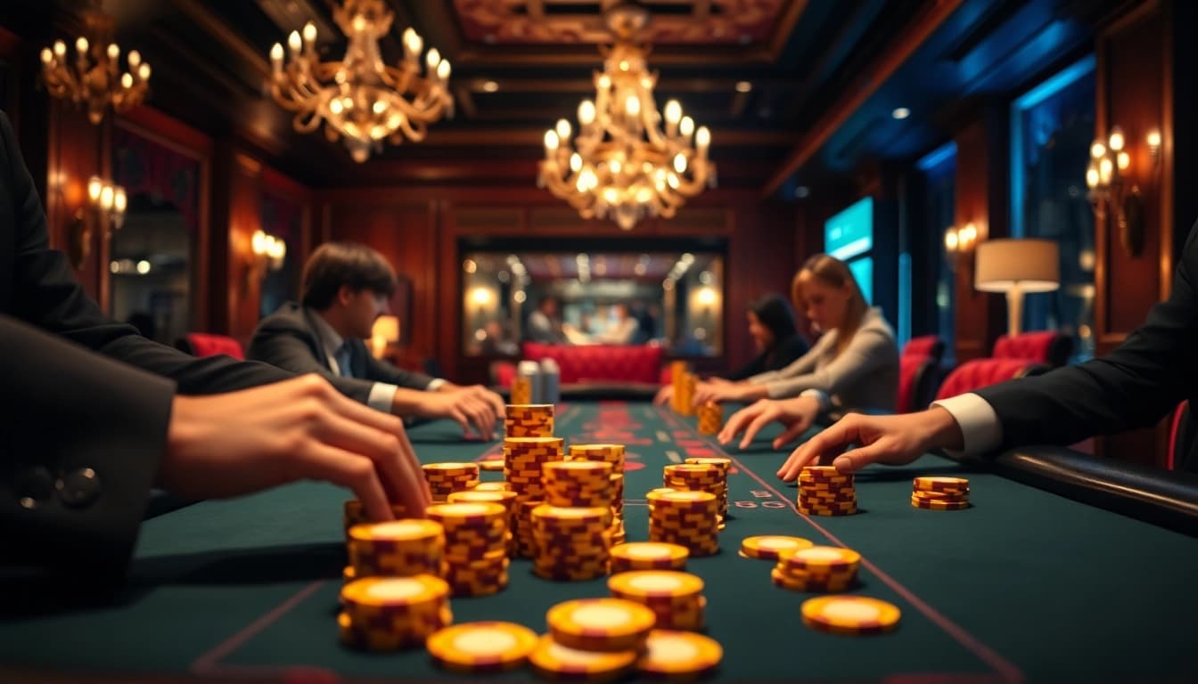 Erlebe das aufregende Casino-Ambiente mit Golisimo Germany an einem eleganten Spieltisch.
