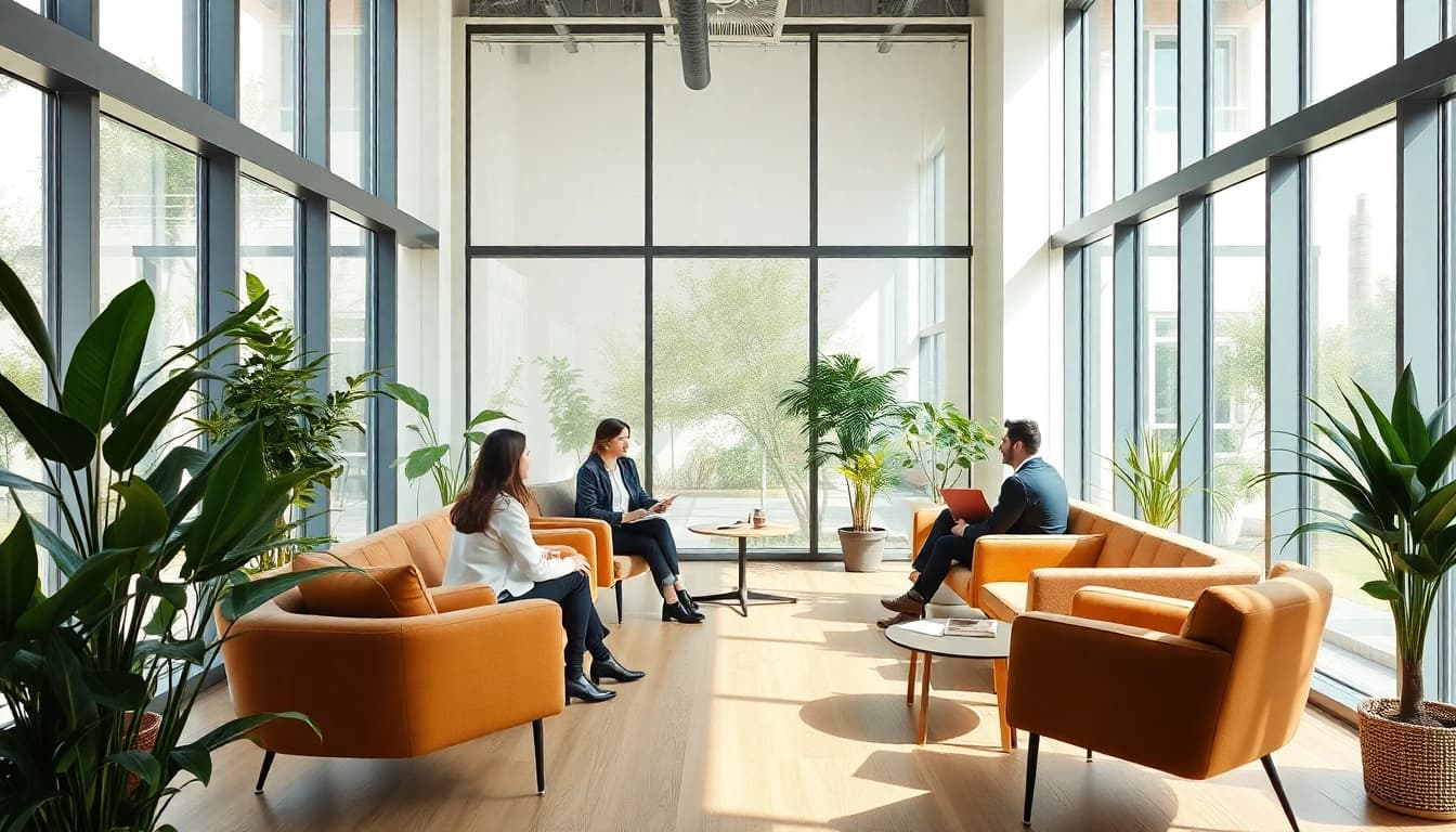 Visualisieren Sie die Rolle von Headhunter Halle Saale in einem modernen Büro für erfolgreiche Personalvermittlung.