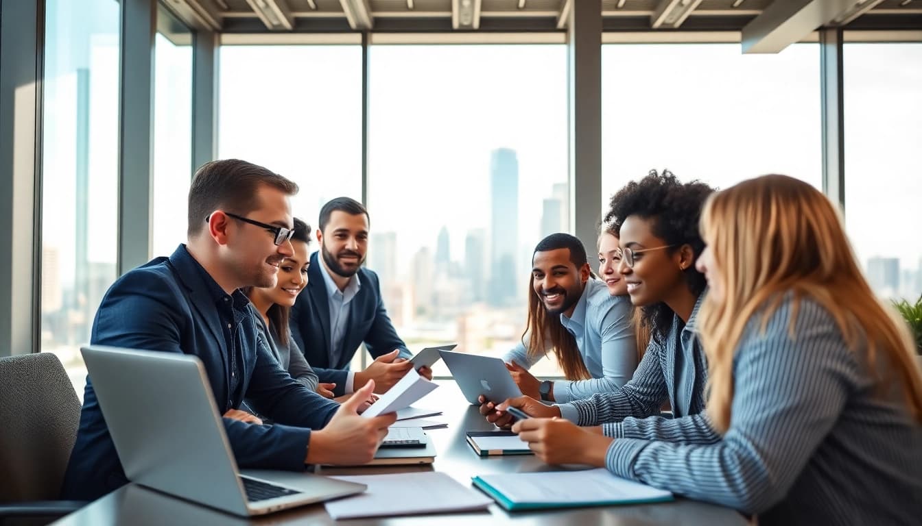 Headhunter IT rekruitiert Talente in einem modernen Büro mit einem fokussierten Team.