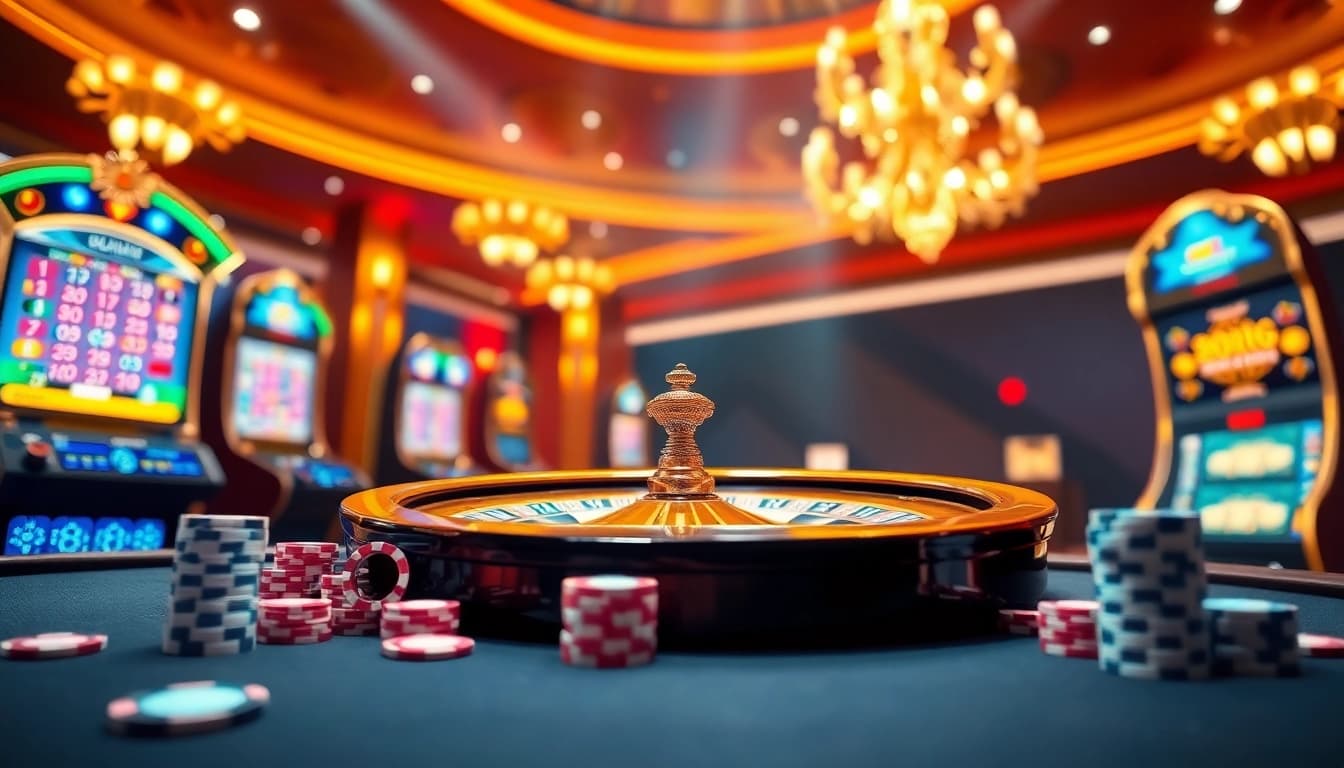 Experience thrilling online gaming at link 88i with dynamic slot machines and poker chips.