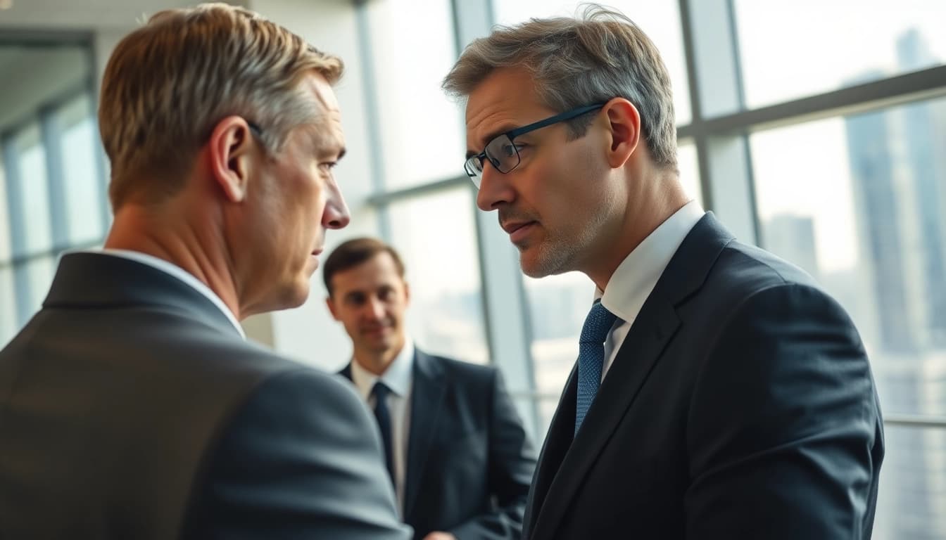 Headhunter Schweiz trifft potenziellen Kandidaten in professionellem Umfeld.