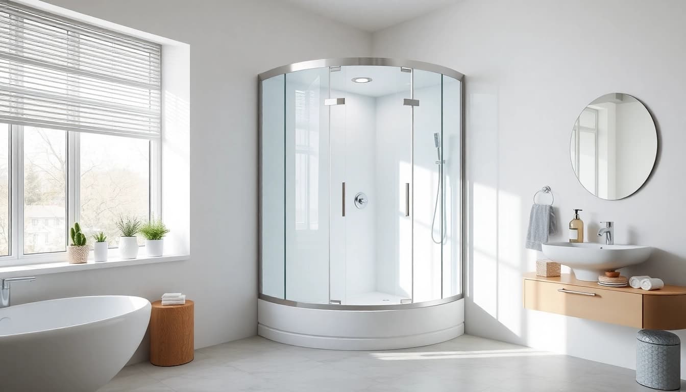 Erleben Sie die Eleganz der sonni Duschkabine 90x90 in einem modernen Badezimmer.