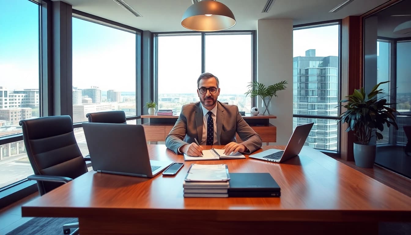 Headhunter Solingen bei einem Gespräch in modernem Büro, Professionalität und Engagement zeigen.