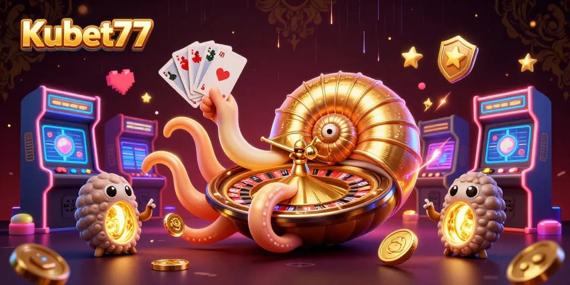 Kubet77 players enjoying the dynamic casino atmosphere, with glowing games and vibrant action