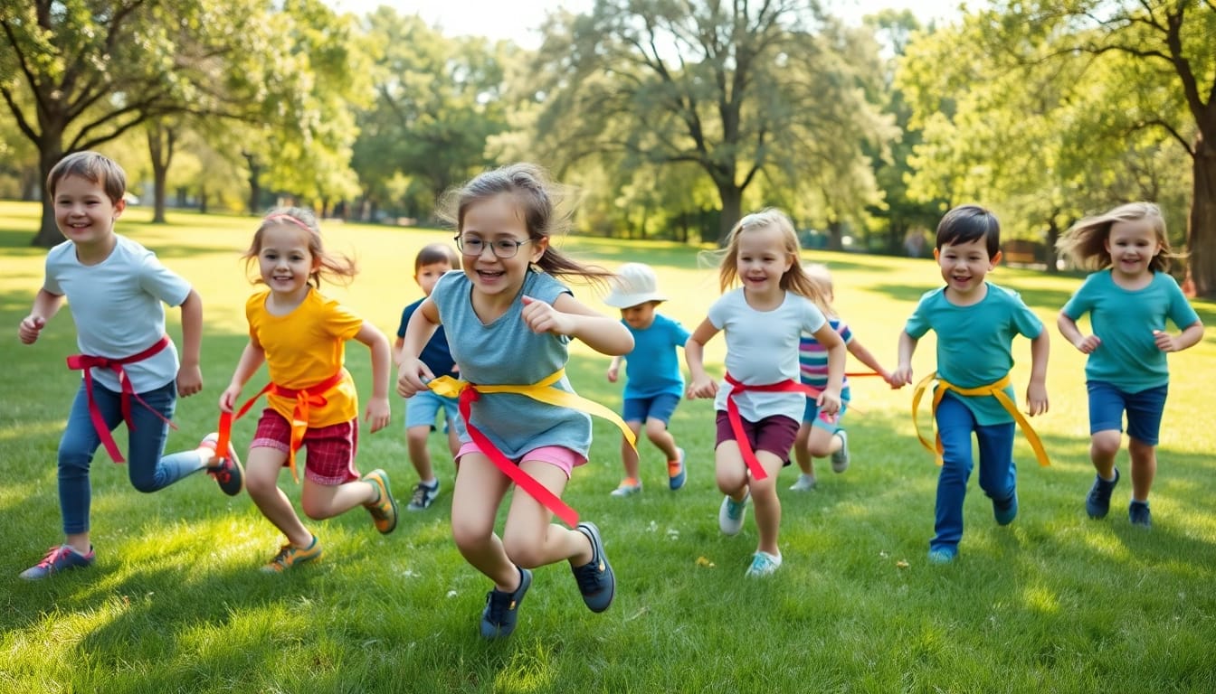 Jetzt Details ansehen fuer kreative Bewegungsspiele mit Kindern im Freien.