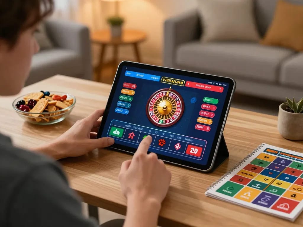 Player enjoying rr88c online roulette with live dealer from a cozy home setup
