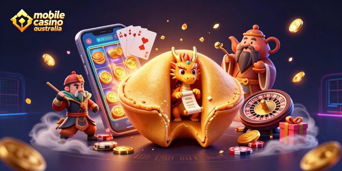 Experience the excitement of mobile casino Australia with vibrant game elements and dynamic characters.