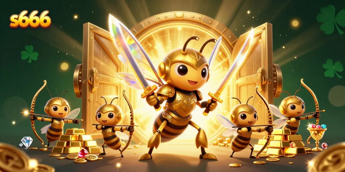Engage in thrilling gameplay with s6666's dynamic 3D digital casino scene featuring animated characters and treasure.