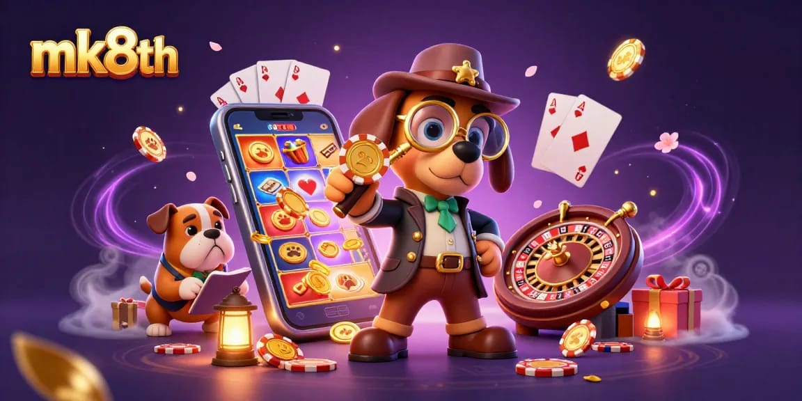 Discover winning strategies with mk8th as a detective uncovers clues in an exciting gambling scene.