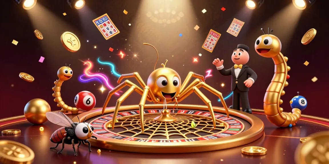 Experience excitement at 789win with a golden spider roulette web and thrilling lottery action.