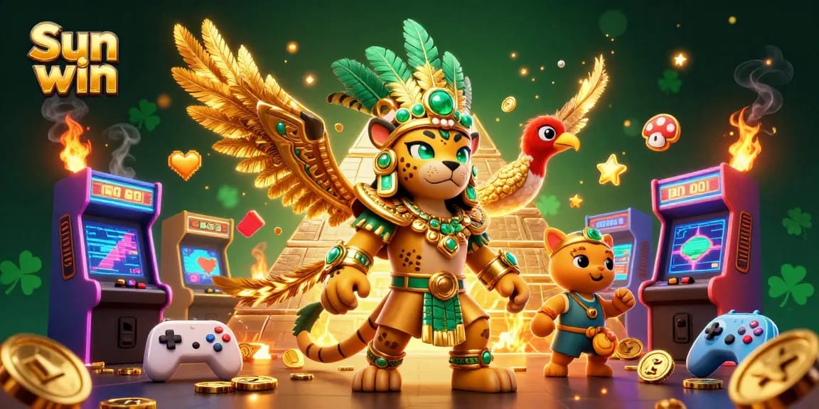 Engage with Sun win through a vibrant Mayan-themed casino experience, featuring interactive game elements.