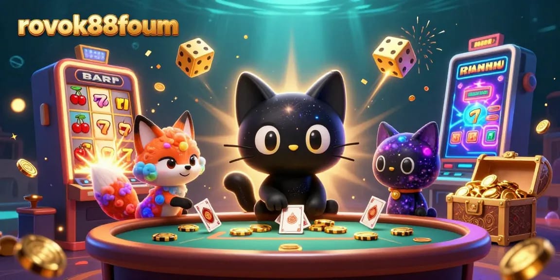 Experience exciting wins on rokok88forum with a vibrant cosmic casino scene featuring a black hole cat.