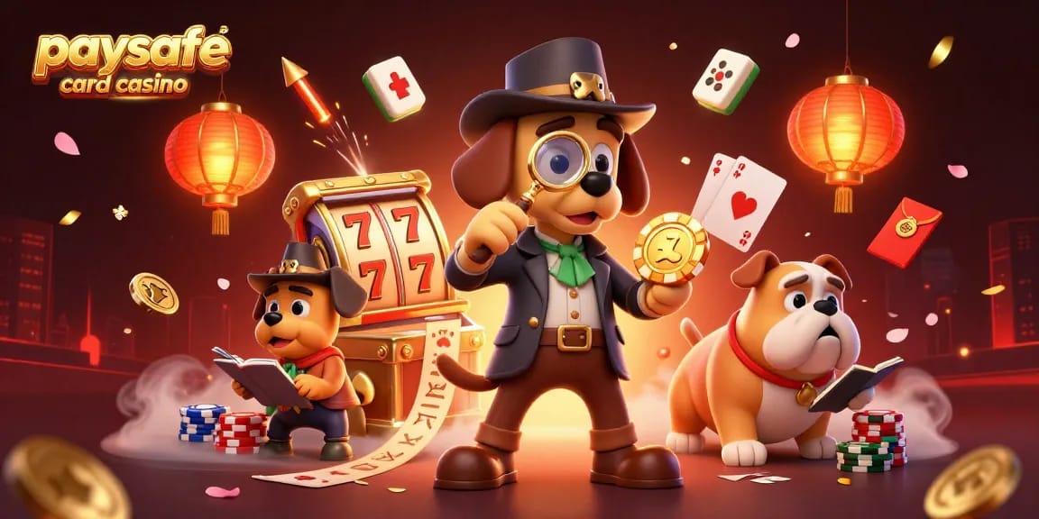 Erleben Sie die Aufregung des Paysafe Card Casinos mit einem Detektiv, der Hinweise zwischen Casino-Spielen und Schätzen löst.