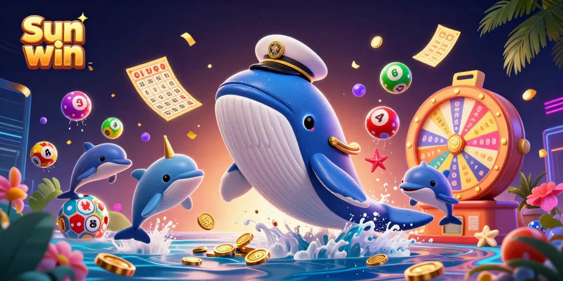 Experience the excitement of Sun win casino games with a captivating 3D scene of magical sea creatures and vibrant elements.