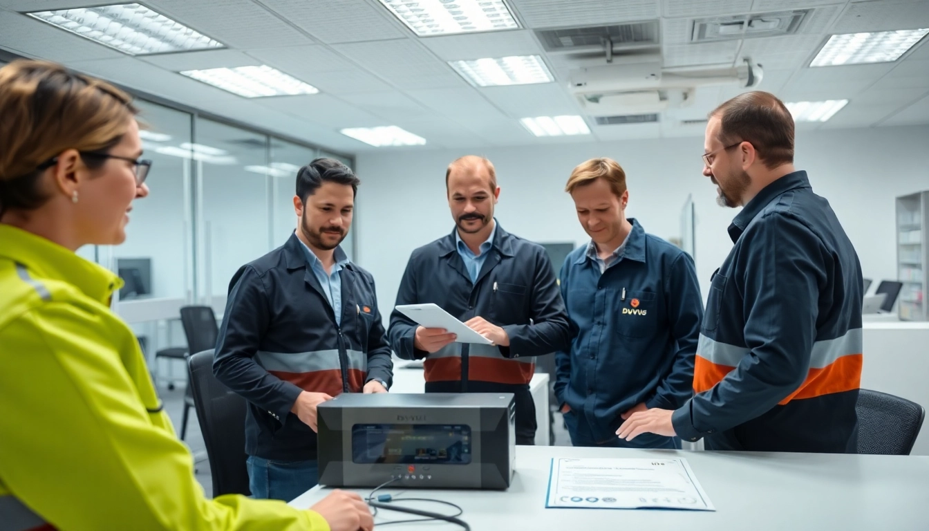 Techniker führt die DGUV V3 Prüfung durch und überprüft die Sicherheit elektrischer Geräte mit modernem Equipment.