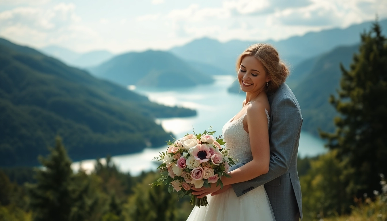 Hochzeitsfotograf Schliersee fotografiert verliebtes Paar vor malerischer Kulisse.