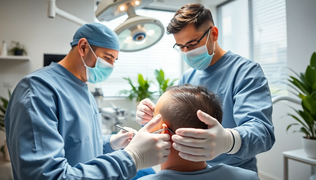 Die Kosten für Haartransplantation Türkei kosten in einem professionellen OP-Saal mit einem Chirurgen.