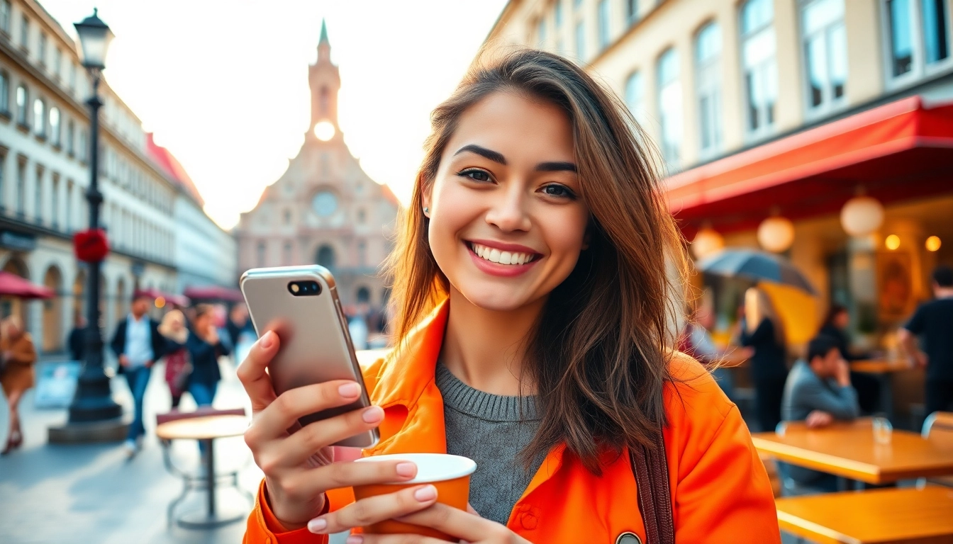 Professioneller Fotograf für Tinder München bei einem Fotoshooting in der Stadt.