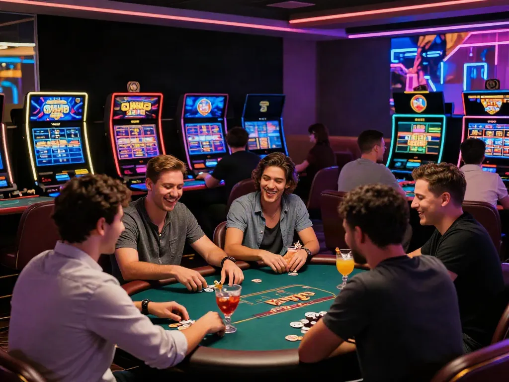 Exciting online gaming at Xo88 with vibrant casino atmosphere and lively players.