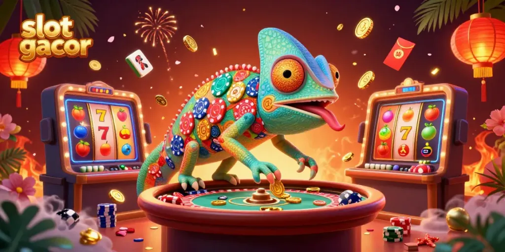 Experience thrilling gameplay with slot gacor, featuring vibrant elements of a dynamic online casino.