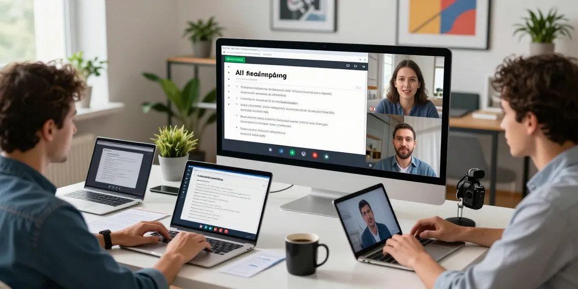 Effiziente AI-Transkriptionssoftware im Einsatz während eines virtuellen Meetings.