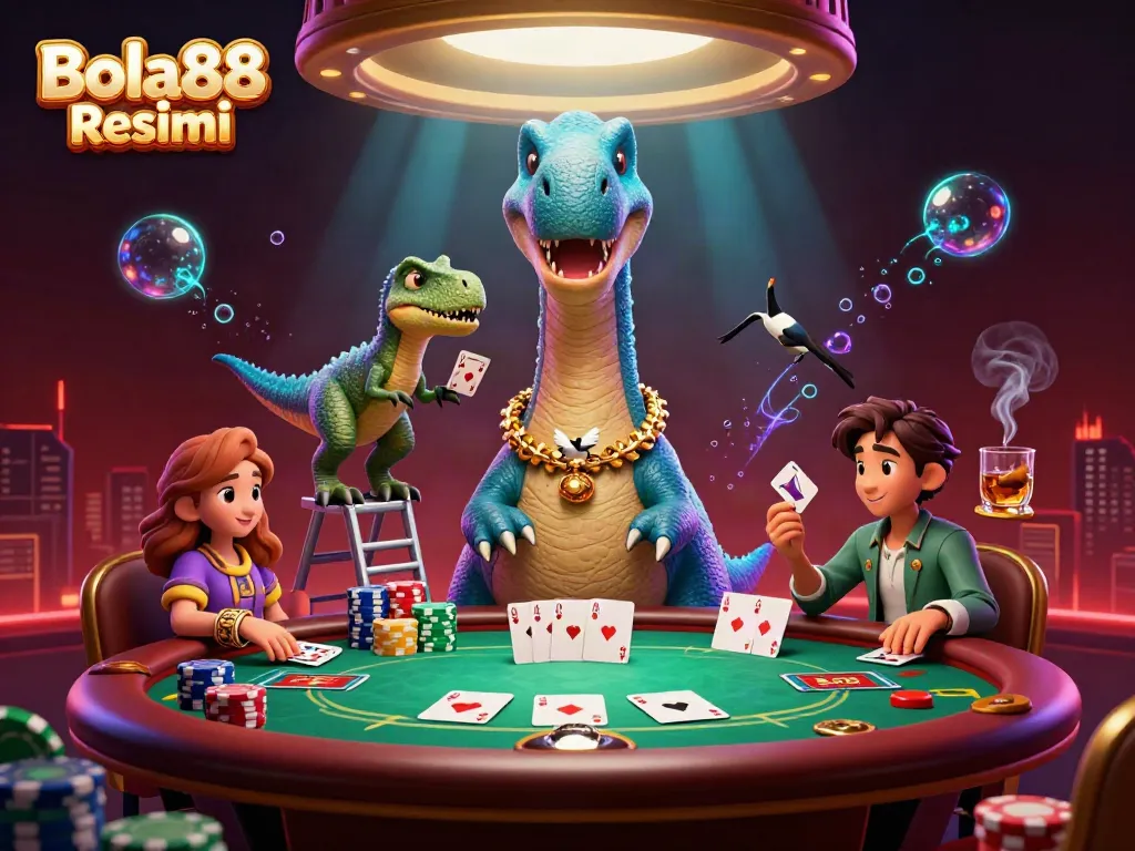 Experience thrilling gaming at Bola88 Resmi with a dynamic poker setup and engaging scenery.