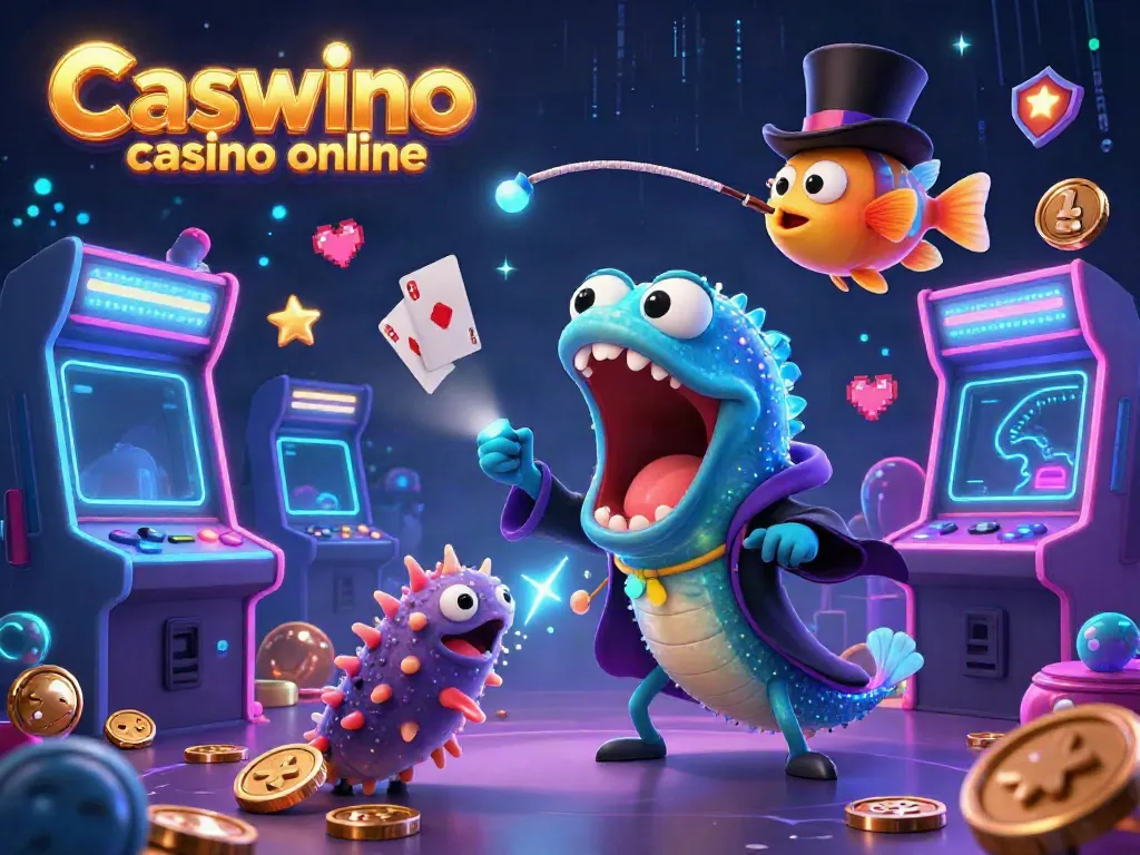 Engage with the exciting Caswino casino online featuring vibrant characters and dynamic gaming elements in a magical scene.