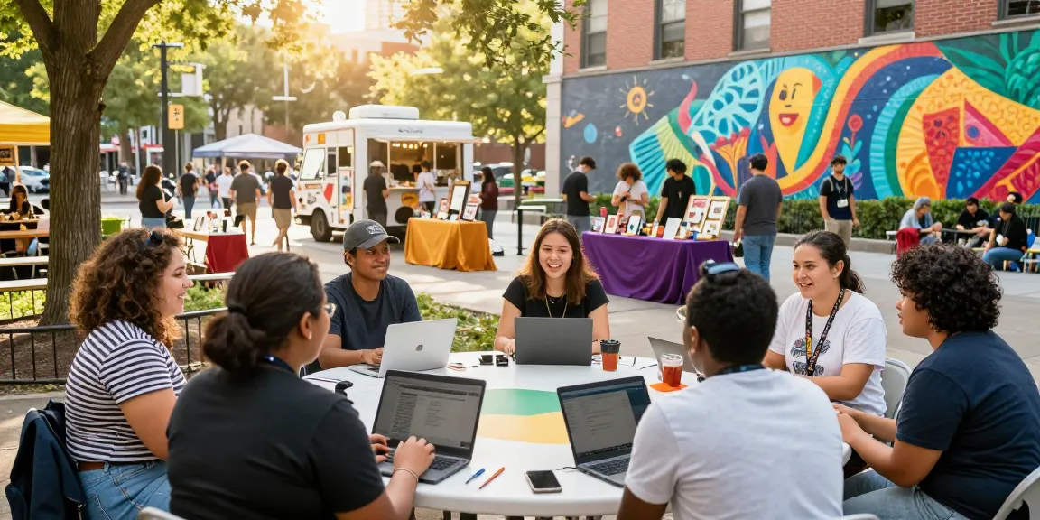Community collaboration event at https://www.thedrowntown.com showcasing diverse interactions