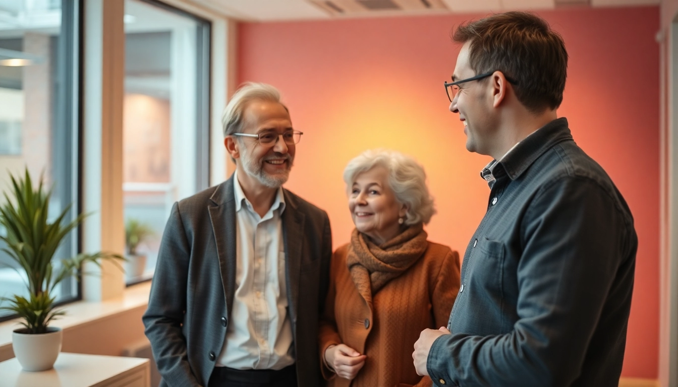 Professionelle pflegeberatung köln Unterstützung für Senioren mit einem erfahrenen Berater im stilvollen Büro.