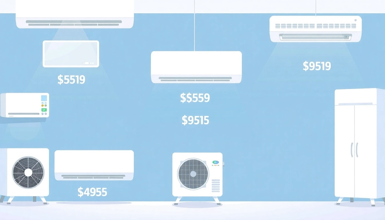 Klimaanlage kosten comparison showing different types of air conditioning units and their associated prices.