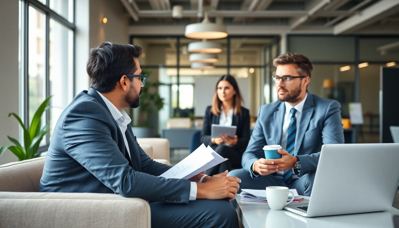 Headhunter Ingenieure interviewt professionell Ingenieur in einer modernen Büroumgebung.