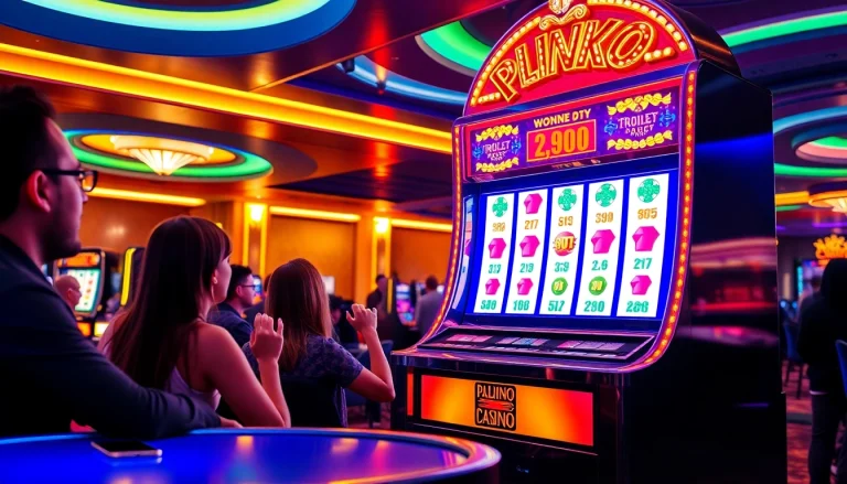 Erleben Sie die aufregende plinko erfahrung mit einem spektakulären Plinko-Spiel in einem modernen Casino, voller Licht und Spannung.