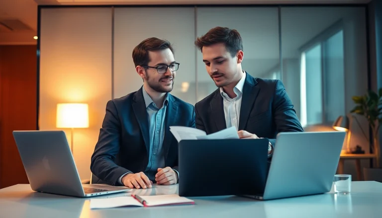 Professioneller Headhunter IT berät Kandidaten in modernem Büro über Karrierechancen.
