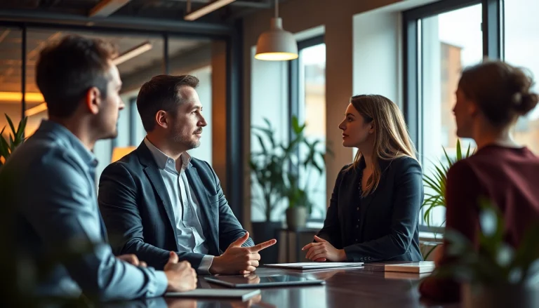 Headhunter München berät fachkundig Kandidaten in einem modernen Büro.