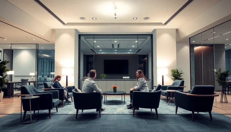 Professionelles Umfeld der Personalvermittlung mit Mitarbeitern, die zusammenarbeiten.