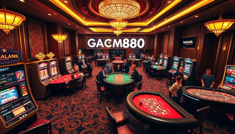 GACAM888 players enjoying exciting casino games in a luxurious setting
