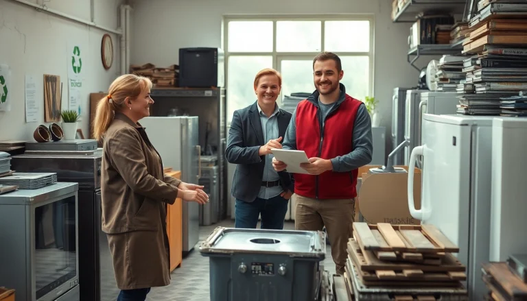 Schrotthändler Düsseldorf bietet zuverlässige Schrottabholungsdienste und demonstriert eine positive Kundeninteraktion.