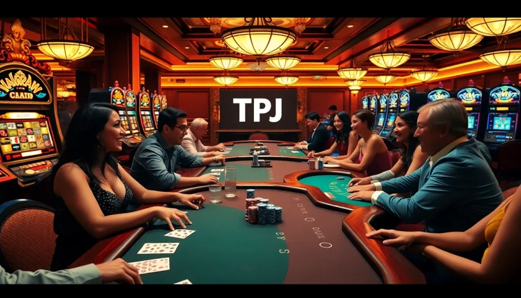 Engaged players enjoy a thrilling moment at a casino table, enhancing their TPJ experience with excitement.
