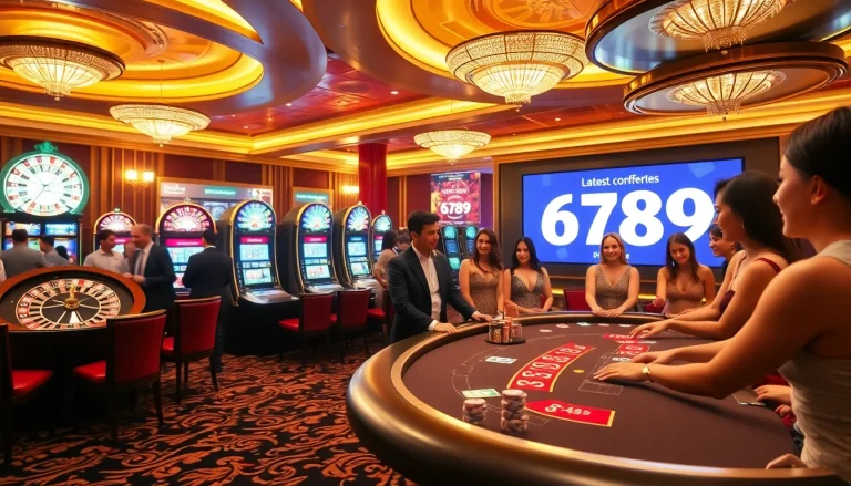 Experience winning excitement at 6789 with glamorous casino tables and vibrant slot machines.