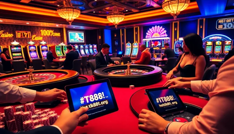 Experience thrilling winnings at https://tk88t.org/ with elegant gamblers enjoying poker and roulette.