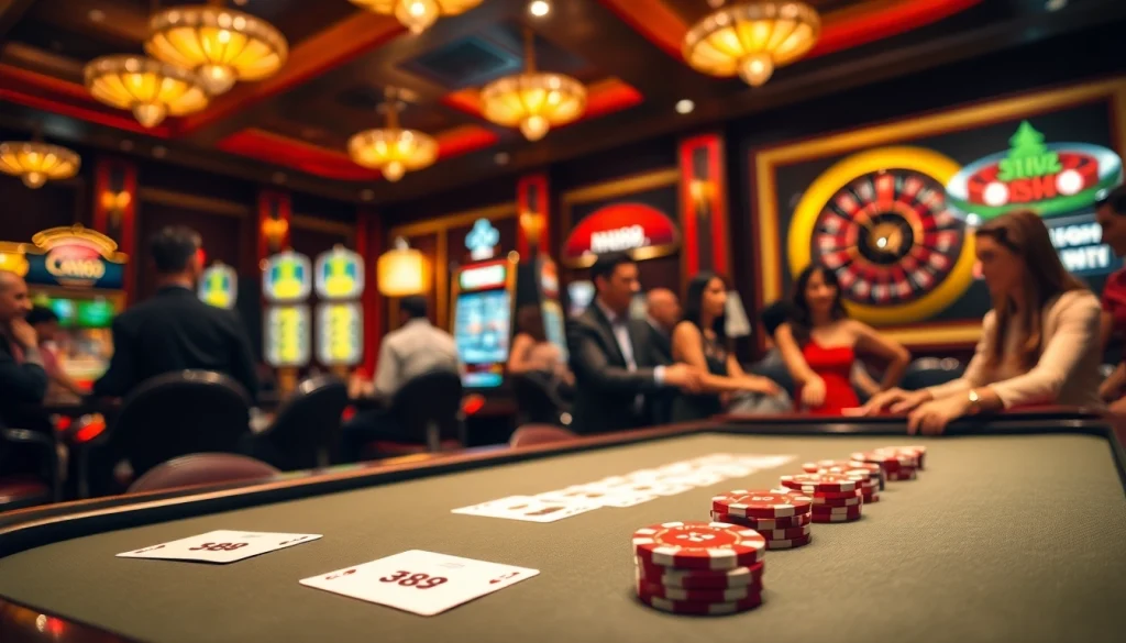 Experience the thrill of MM88 at a high-stakes poker game in a luxurious casino setting.
