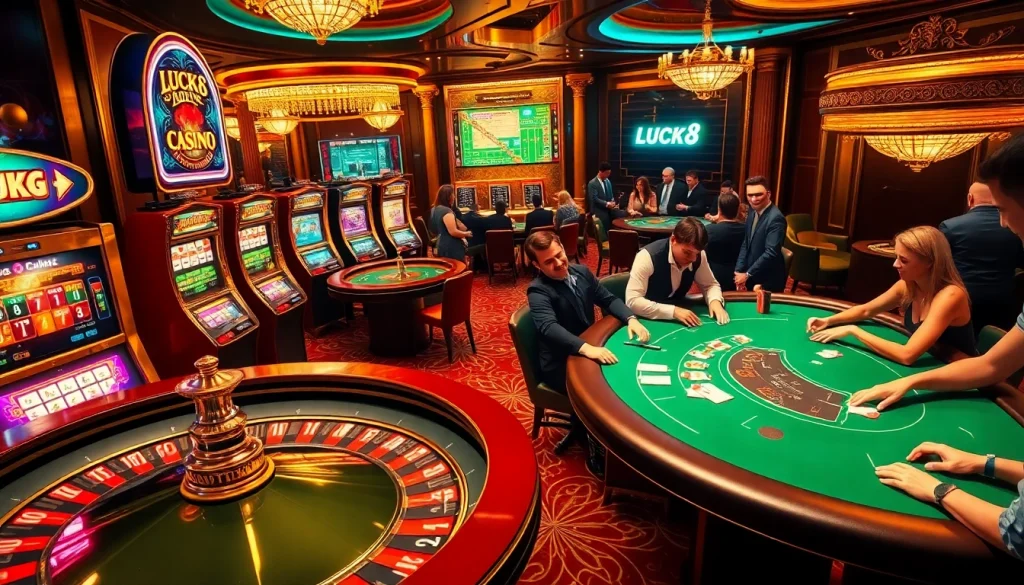 Người chơi tận hưởng các trò chơi casino sống động tại https://luck8.net, nổi bật với máy slot và roulette.