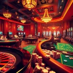 Engaged players enjoy games at a luxurious casino scene showcasing https://nk88net.com/ betting activities.