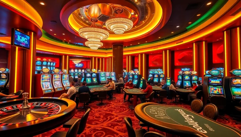 KJC offers unparalleled gaming experiences with vibrant casino tables and engaging slot machines.