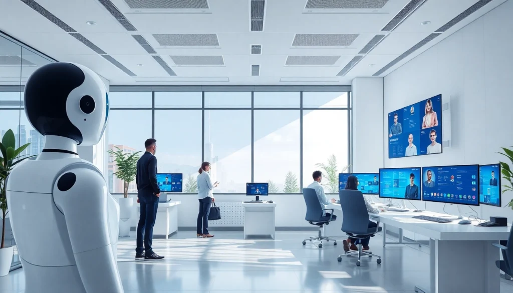 在现代化高科技办公室环境中，借助美洽官网提升客户服务。