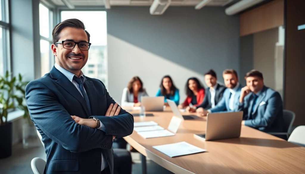 Interacting with candidates as Headhunter IT in a professional office setting.