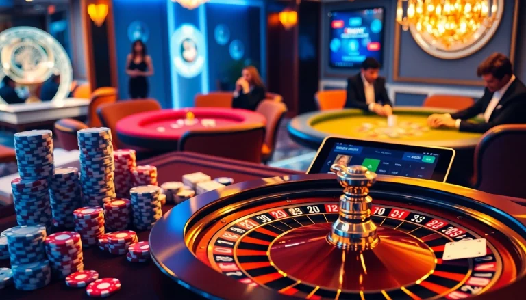 Play casino games like roulette and poker at https://s801.online/, surrounded by chips and dice.