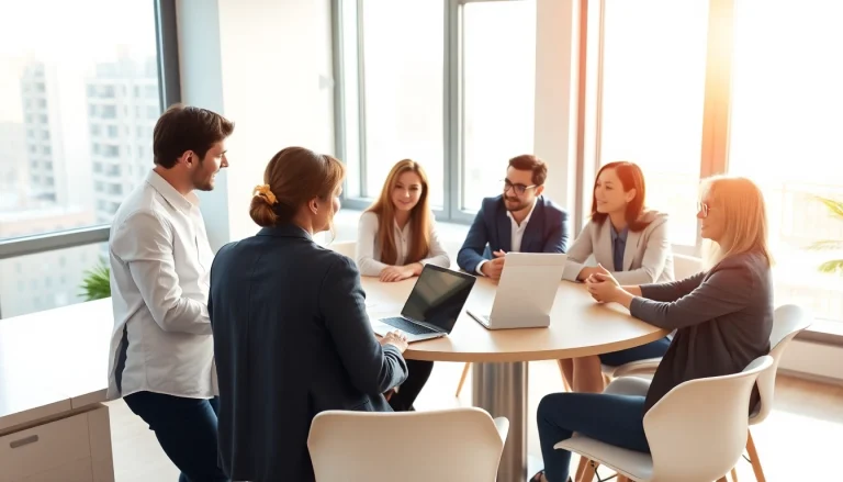 Personalberater in einem modernen Büro, der mit Kunden interagiert und eine professionelle Atmosphäre schafft.