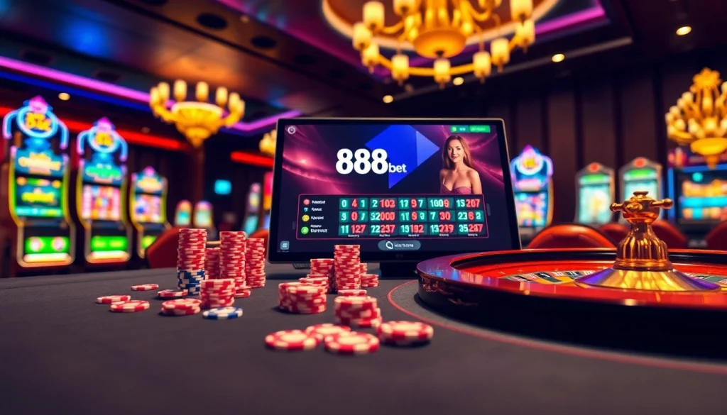 Visualize players engaging at an F88BET gaming table, immersed in thrilling online gambling.